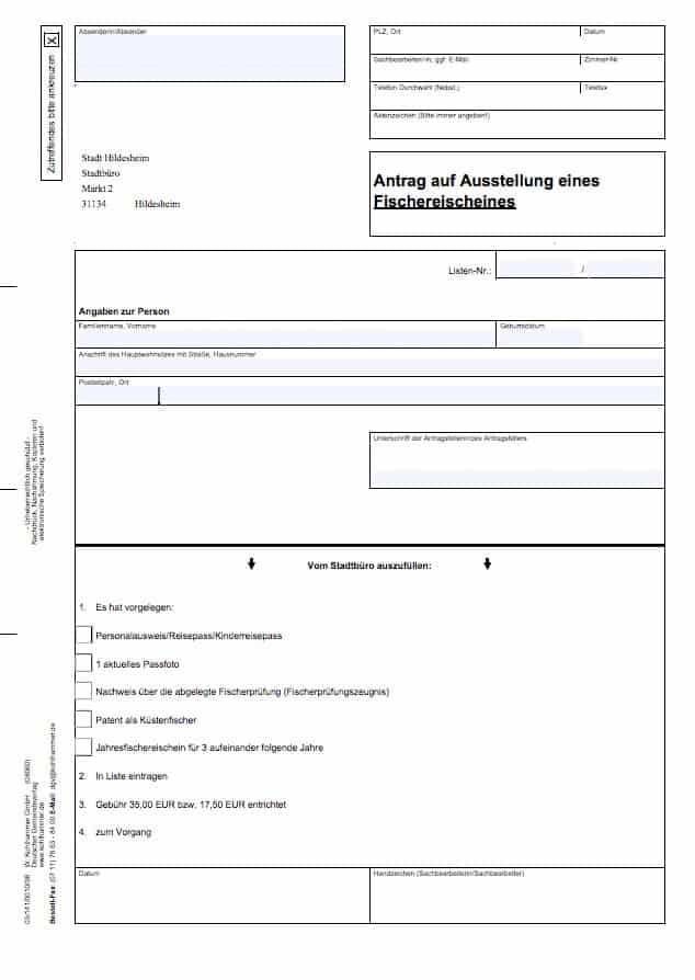 Fischereischein Hildesheim Antrag